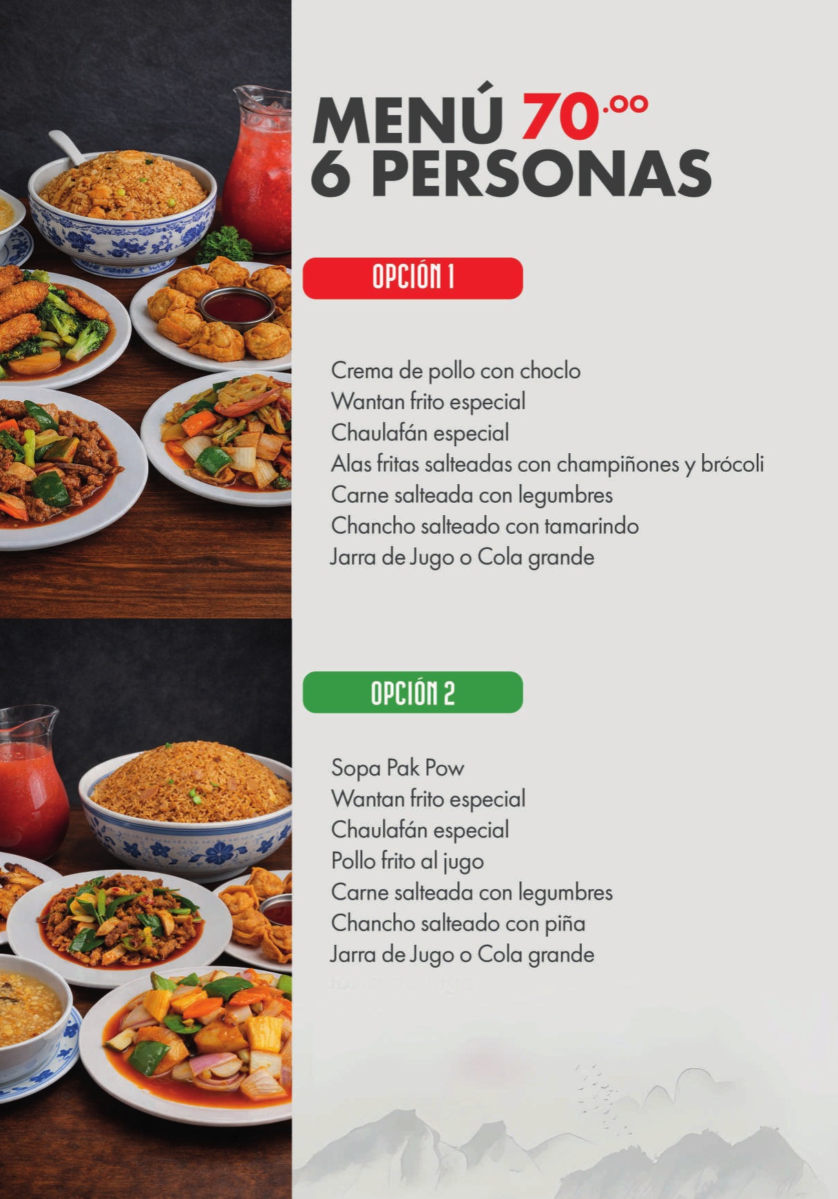 Menú para 6 personas