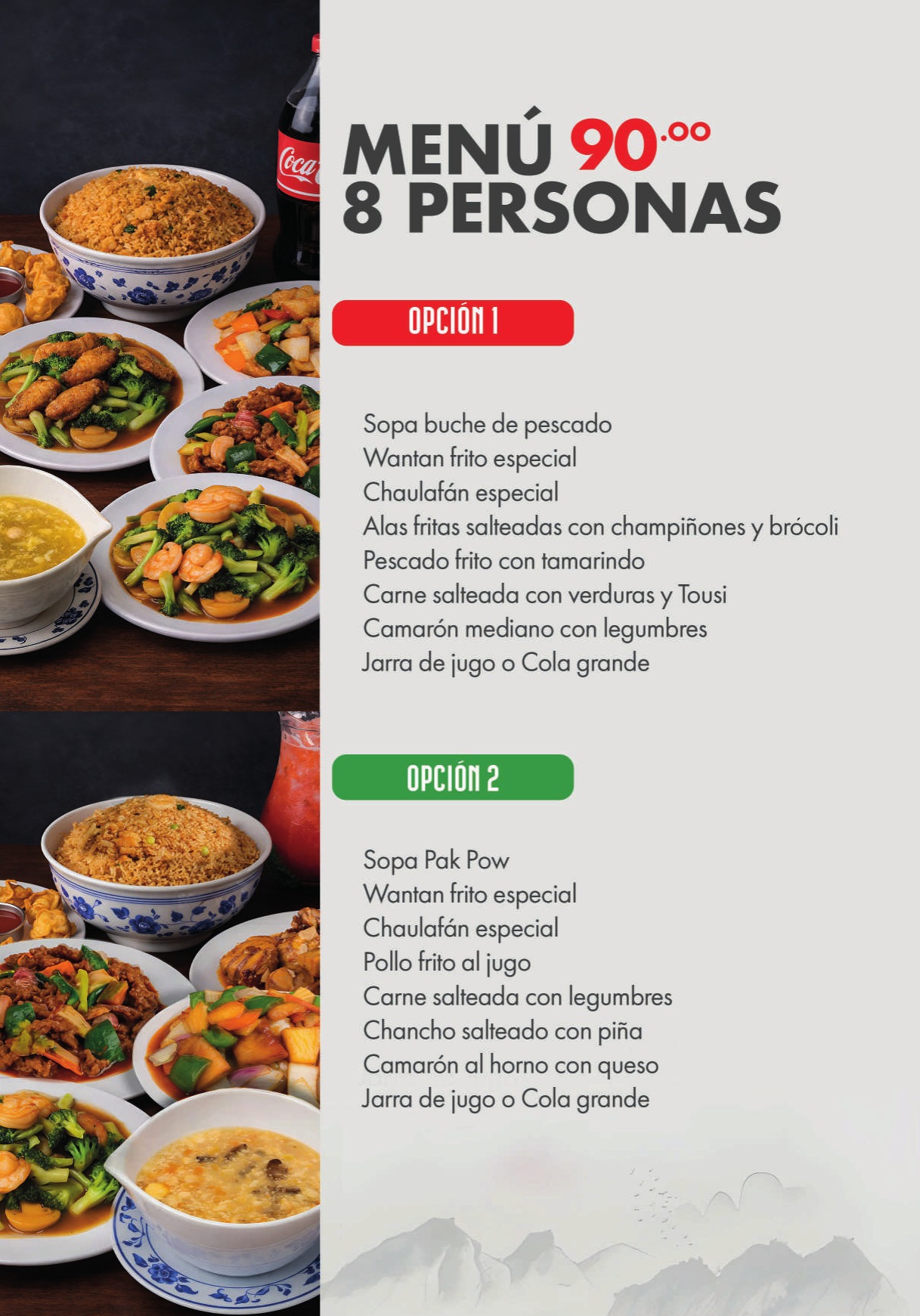 Menú para 8 personas