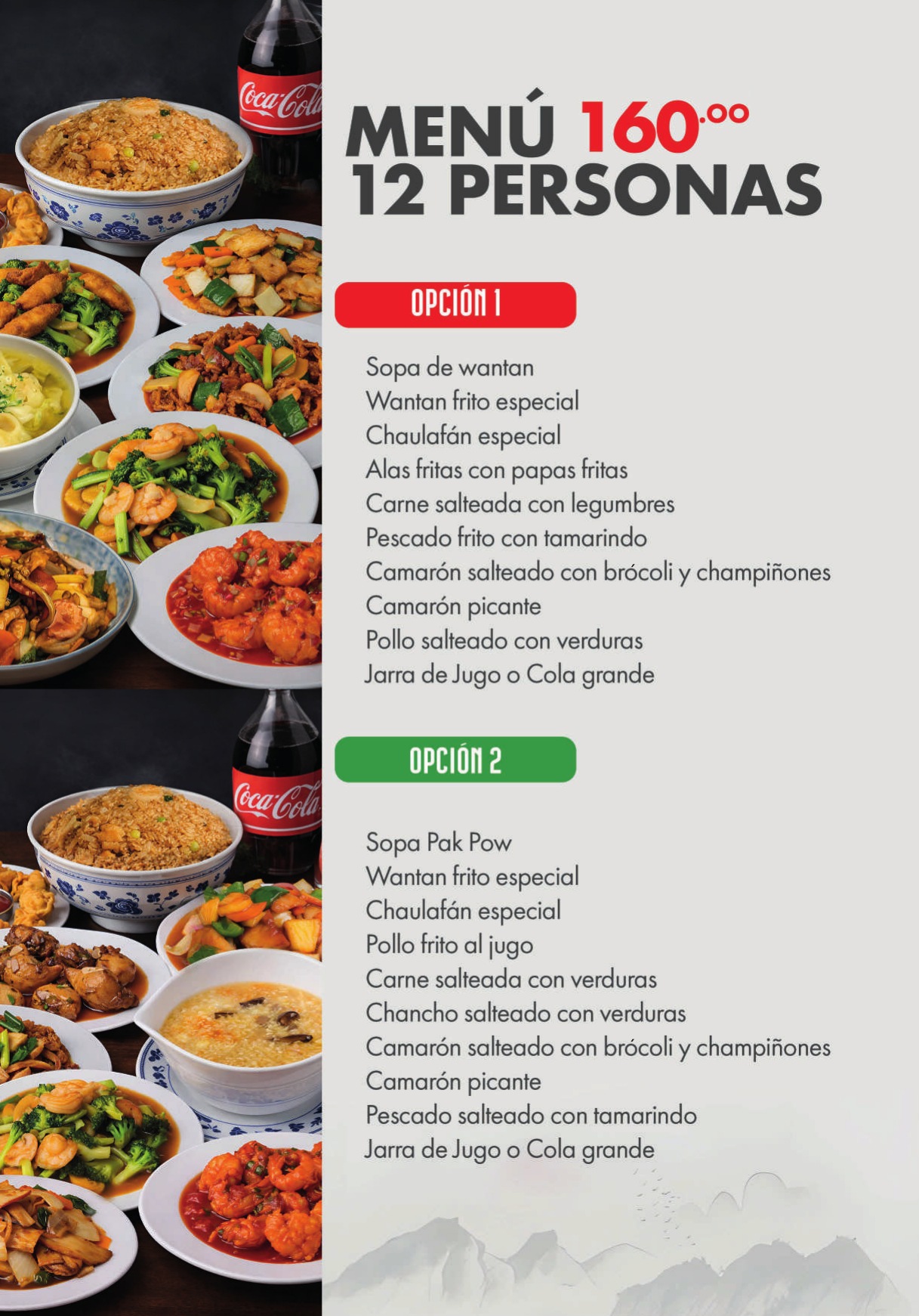 Menú para 12 personas
